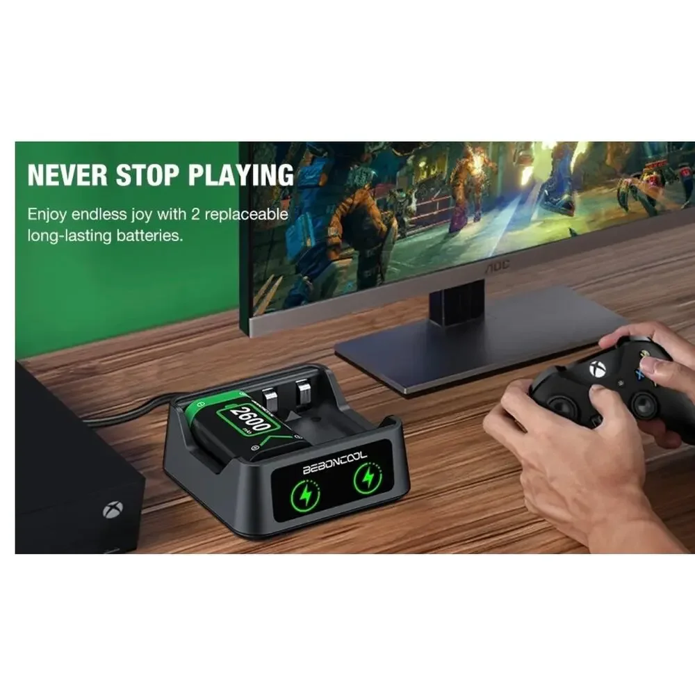 Beboncool 2 x2600mAh Rechargeable Battery, Xbox Series Controller, NWT